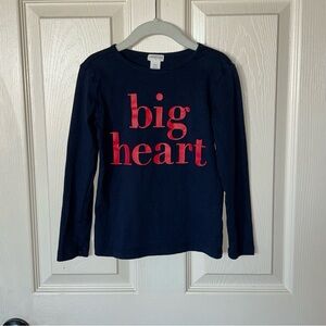Crewcuts Navy “big heart” LS Tee.♥️